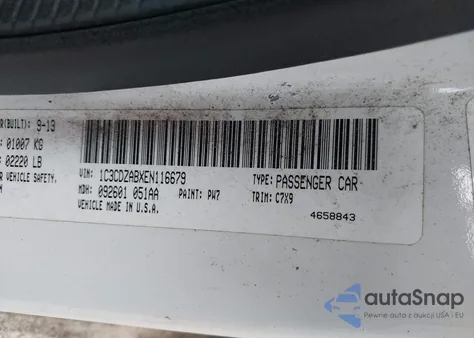 2014 Dodge Avenger Se z USA, uszkodzony, nr VIN 1C3CDZABXEN116679